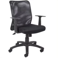UrbanPro Contemporary Fabric Mesh Task Office Chair With T-Arms In Black