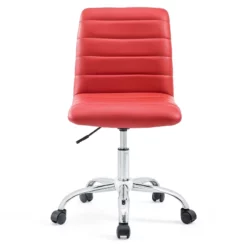 UrbanPro Modern Vinyl/Nylon Mid Back Armless Swivel Office Chair In Red -CYMAX Sales 2516827 6 L