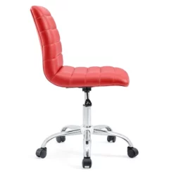 UrbanPro Modern Vinyl/Nylon Mid Back Armless Swivel Office Chair In Red -CYMAX Sales 2516827 7 L