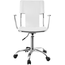 UrbanPro Modern Vinyl/Steel Adjustable Height Office Chair In White -CYMAX Sales 2516831 6 L