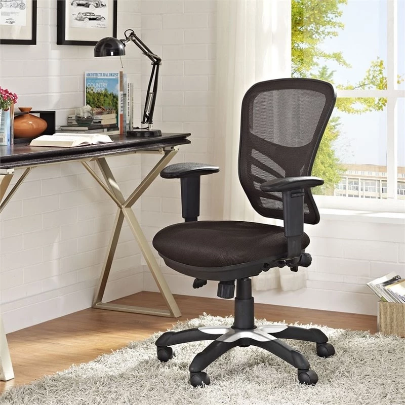 UrbanPro Modern Fabric/Sponge Adjustable Height Office Chair In Mahogany/Black 4 UrbanPro Modern Fabric/Sponge Adjustable Height Office Chair In Mahogany/Black - Image 2