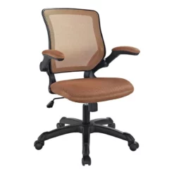 UrbanPro Modern Fabric/Sponge Office Chair With Flip-Up Arms In Tan/Black