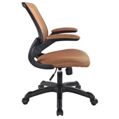 UrbanPro Modern Fabric/Sponge Office Chair With Flip-Up Arms In Tan/Black -CYMAX Sales 2516854 6 L