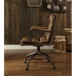 UrbanPro Leather Swivel Office Chair In Vintage Whiskey 11 UrbanPro Leather Swivel Office Chair In Vintage Whiskey -CYMAX Sales 2516917 4 L