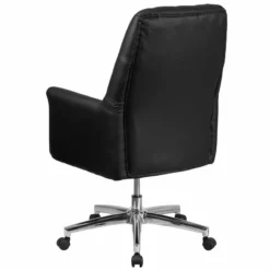 UrbanPro Traditional Leather Mid Back Swivel Office Chair In Black -CYMAX Sales 2516924 2 L