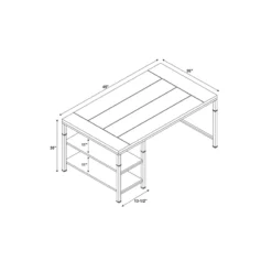 UrbanPro Transitional Wood Desk With 2 Shelves In Brown Stained/Black -CYMAX Sales 2517507 2 L