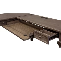 UrbanPro Traditional Wood Open L-Shaped Home Office Desk In Weathered Dove Brown -CYMAX Sales 2517525 13 L