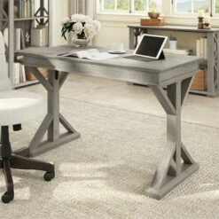 Homestead 48W Writing Desk In Driftwood Gray - Engineered Wood -CYMAX Sales 2517675 1 L