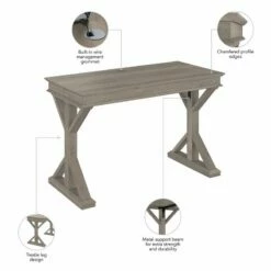 Homestead 48W Writing Desk In Driftwood Gray - Engineered Wood -CYMAX Sales 2517675 2 L