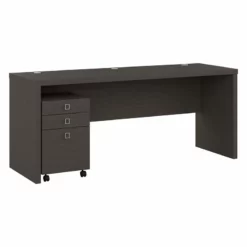 Echo 72W Computer Desk With Drawers In Modern Gray - Engineered Wood 25 Echo 72W Computer Desk With Drawers In Modern Gray - Engineered Wood -CYMAX Sales 2517764 L