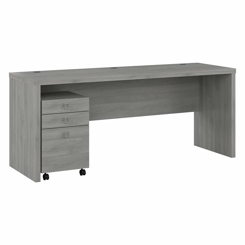 Echo 72W Computer Desk With Drawers In Modern Gray - Engineered Wood 22 Echo 72W Computer Desk With Drawers In Modern Gray - Engineered Wood - Image 20