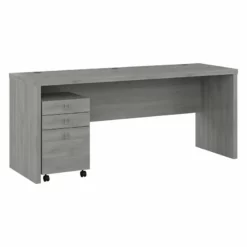 Echo 72W Computer Desk With Drawers In Pure White/Modern Gray - Engineered Wood -CYMAX Sales 2517766 L 3