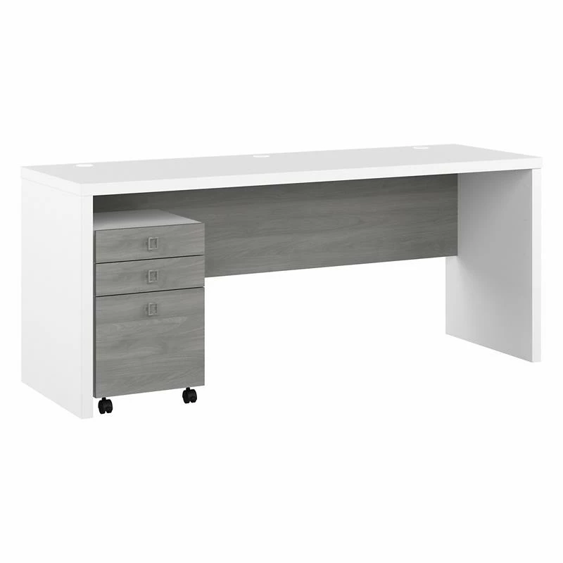 Echo 72W Computer Desk With Drawers In Charcoal Maple - Engineered Wood 3 Echo 72W Computer Desk With Drawers In Charcoal Maple - Engineered Wood