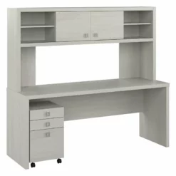 Echo 72W Computer Desk With Hutch & Drawers In Pure White - Engineered Wood 40 Echo 72W Computer Desk With Hutch & Drawers In Pure White - Engineered Wood -CYMAX Sales 2517770 L 3