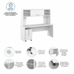 Echo 72W Computer Desk With Hutch & Drawers In Modern Gray - Engineered Wood 30 Echo 72W Computer Desk With Hutch & Drawers In Modern Gray - Engineered Wood -CYMAX Sales 2517772 2 L 1