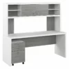 Echo 72W Computer Desk With Hutch & Drawers In Pure White - Engineered Wood -CYMAX Sales 2517773 L 3
