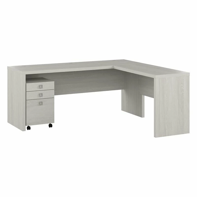Echo 72W L Shaped Computer Desk With Drawers In Pure White - Engineered Wood 21 Echo 72W L Shaped Computer Desk With Drawers In Pure White - Engineered Wood - Image 19
