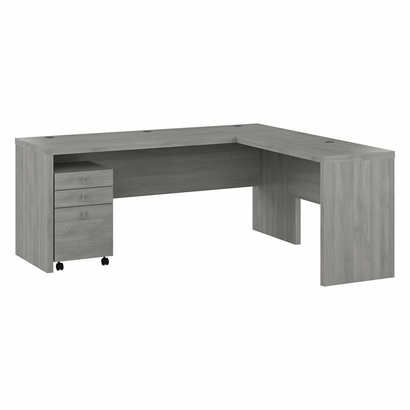 Echo 72W L Shaped Computer Desk With Drawers In Charcoal Maple - Engineered Wood 15 Echo 72W L Shaped Computer Desk With Drawers In Charcoal Maple - Engineered Wood - Image 13
