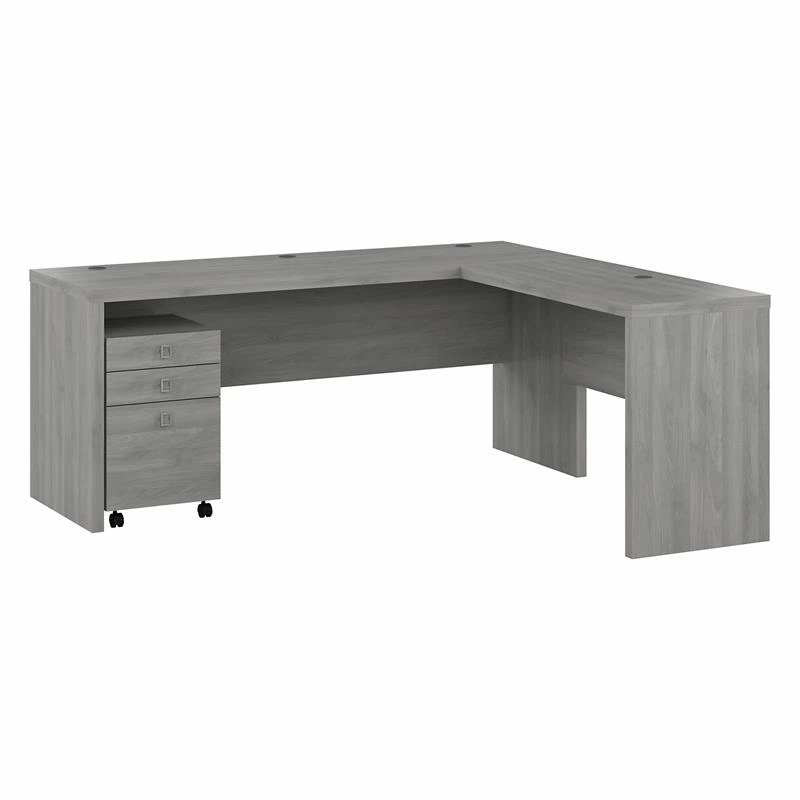 Echo 72W L Shaped Computer Desk With Drawers In White And Gray - Engineered Wood 15 Echo 72W L Shaped Computer Desk With Drawers In White And Gray - Engineered Wood - Image 13