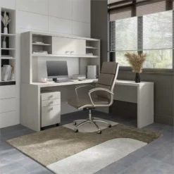 Echo 72W L Shaped Desk With Hutch & Drawers In Charcoal Maple - Engineered Wood 41 Echo 72W L Shaped Desk With Hutch & Drawers In Charcoal Maple - Engineered Wood -CYMAX Sales 2517801 1 L 3