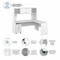 Echo 72W L Shaped Desk With Hutch & Drawers In Charcoal Maple - Engineered Wood 30 Echo 72W L Shaped Desk With Hutch & Drawers In Charcoal Maple - Engineered Wood -CYMAX Sales 2517803 2 L 3
