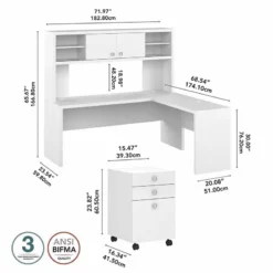 Echo 72W L Shaped Desk With Hutch & Drawers In Charcoal Maple - Engineered Wood 32 Echo 72W L Shaped Desk With Hutch & Drawers In Charcoal Maple - Engineered Wood -CYMAX Sales 2517803 4 L 3