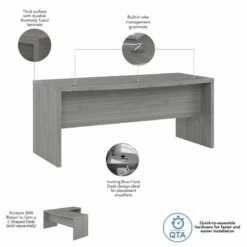 Echo 72W Bow Front Desk In Pure White And Modern Gray - Engineered Wood 30 Echo 72W Bow Front Desk In Pure White And Modern Gray - Engineered Wood -CYMAX Sales 2517809 2 L