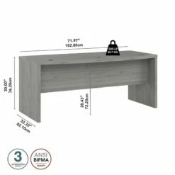 Echo 72W Bow Front Desk In Pure White And Modern Gray - Engineered Wood 32 Echo 72W Bow Front Desk In Pure White And Modern Gray - Engineered Wood -CYMAX Sales 2517809 4 L