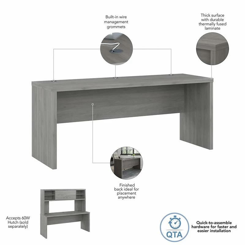 Echo 72W Computer Desk In Charcoal Maple - Engineered Wood 11 Echo 72W Computer Desk In Charcoal Maple - Engineered Wood - Image 9