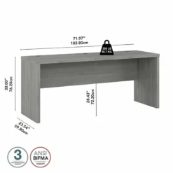 Echo 72W Computer Desk In Pure White And Modern Gray - Engineered Wood 32 Echo 72W Computer Desk In Pure White And Modern Gray - Engineered Wood -CYMAX Sales 2517810 4 L 1