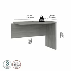 Echo 42W Desk Return/Bridge In Gray Sand - Engineered Wood -CYMAX Sales 2517812 4 L 1
