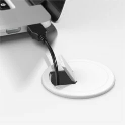 Echo 72W Bow Front Desk In Pure White And Modern Gray - Engineered Wood 25 Echo 72W Bow Front Desk In Pure White And Modern Gray - Engineered Wood -CYMAX Sales 2517813 3 L