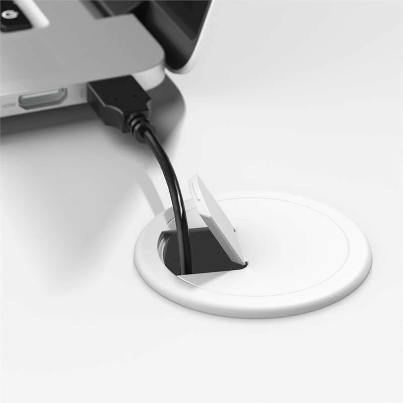 Echo 72W Computer Desk In Pure White And Modern Gray - Engineered Wood 6 Echo 72W Computer Desk In Pure White And Modern Gray - Engineered Wood - Image 4