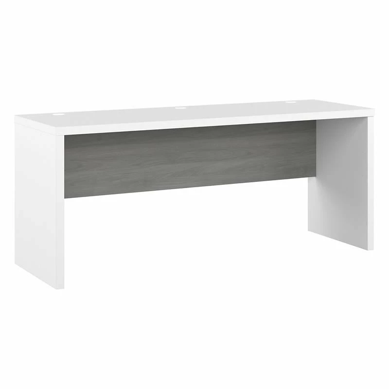 Echo 72W Computer Desk In Pure White And Modern Gray - Engineered Wood 3 Echo 72W Computer Desk In Pure White And Modern Gray - Engineered Wood