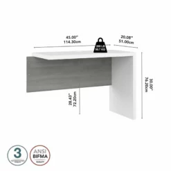 Echo 42W Desk Return/Bridge In Pure White - Engineered Wood -CYMAX Sales 2517816 4 L