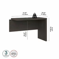 Echo 42W Desk Return/Bridge In Gray Sand - Engineered Wood -CYMAX Sales 2517872 4 L 1