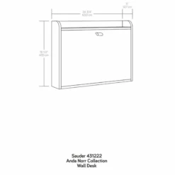 Sauder Anda Norr Engineered Wood Wall Mount Desk In Pearl Oak/Blaze Acacia -CYMAX Sales 2518651 14 L