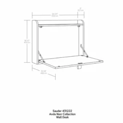 Sauder Anda Norr Engineered Wood Wall Mount Desk In Pearl Oak/Blaze Acacia -CYMAX Sales 2518651 15 L