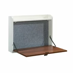 Sauder Anda Norr Engineered Wood Wall Mount Desk In Pearl Oak/Blaze Acacia -CYMAX Sales 2518651 3 L