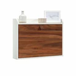 Sauder Anda Norr Engineered Wood Wall Mount Desk In Pearl Oak/Blaze Acacia -CYMAX Sales 2518651 4 L