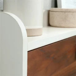 Sauder Anda Norr Engineered Wood Wall Mount Desk In Pearl Oak/Blaze Acacia -CYMAX Sales 2518651 7 L