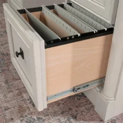 Sauder Palladia Engineered Wood Executive Desk In Glacier Oak/Rosso Slate Accent -CYMAX Sales 2518660 13 L