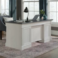 Sauder Palladia Engineered Wood Executive Desk In Glacier Oak/Rosso Slate Accent -CYMAX Sales 2518660 6 L