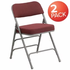 Flash Furniture Hercules Triple Braced Metal Folding Chair In Red (Set Of 2) -CYMAX Sales 2521372 4 L