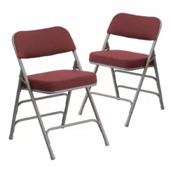 Flash Furniture Hercules Triple Braced Metal Folding Chair In Red (Set Of 2)