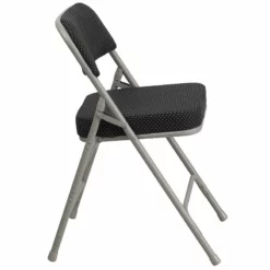 Flash Furniture Hercules Pin-Dot Fabric/Metal Folding Chair In Black (Set Of 2) 14 Flash Furniture Hercules Pin-Dot Fabric/Metal Folding Chair In Black (Set Of 2) -CYMAX Sales 2521373 3 L