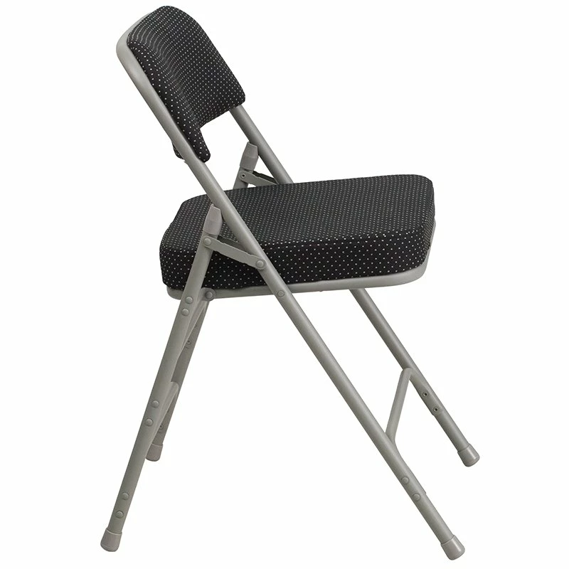 Flash Furniture Hercules Pin-Dot Fabric/Metal Folding Chair In Black (Set Of 2) 6 Flash Furniture Hercules Pin-Dot Fabric/Metal Folding Chair In Black (Set Of 2) - Image 4
