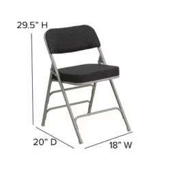 Flash Furniture Hercules Pin-Dot Fabric/Metal Folding Chair In Black (Set Of 2) 18 Flash Furniture Hercules Pin-Dot Fabric/Metal Folding Chair In Black (Set Of 2) -CYMAX Sales 2521373 7 L