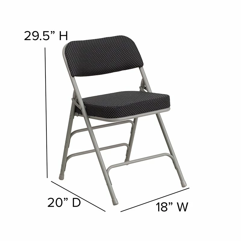 Flash Furniture Hercules Pin-Dot Fabric/Metal Folding Chair In Black (Set Of 2) 10 Flash Furniture Hercules Pin-Dot Fabric/Metal Folding Chair In Black (Set Of 2) - Image 8