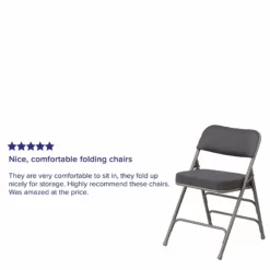 Flash Furniture Hercules Double Hinged Metal Folding Chair In Gray (Set Of 2) -CYMAX Sales 2521385 6 L